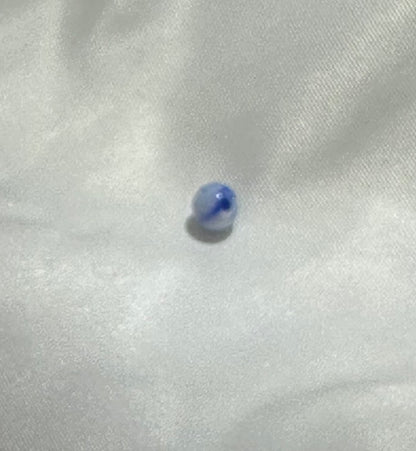Blue/White Marbled 6mm Beads