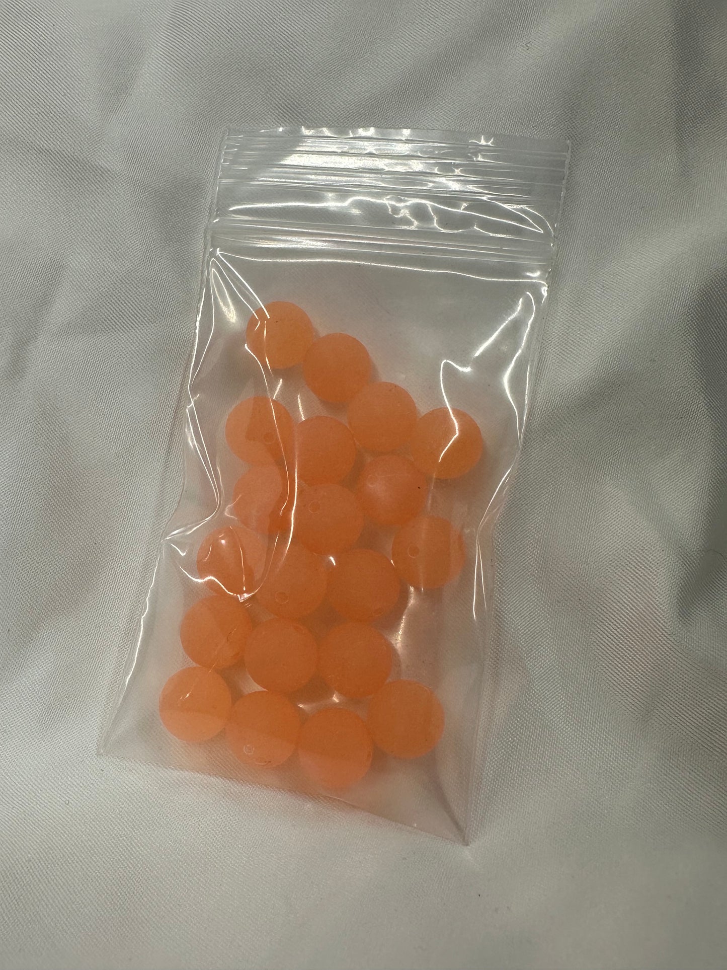 Orange GLOW Frosted 10mm Beads