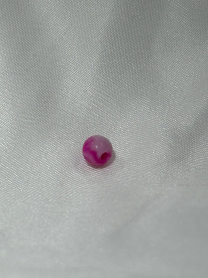 Pink/White Swirl 6mm Beads