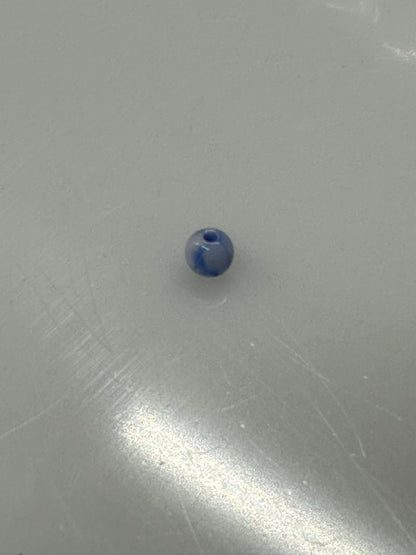 Blue/White Marbled 6mm Beads