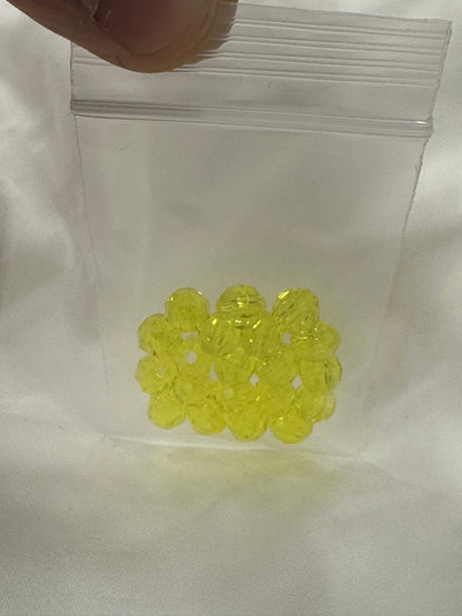 Yellow Transparent Faceted 8mm Beads