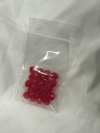 Ruby Transparent Faceted 8mm Beads