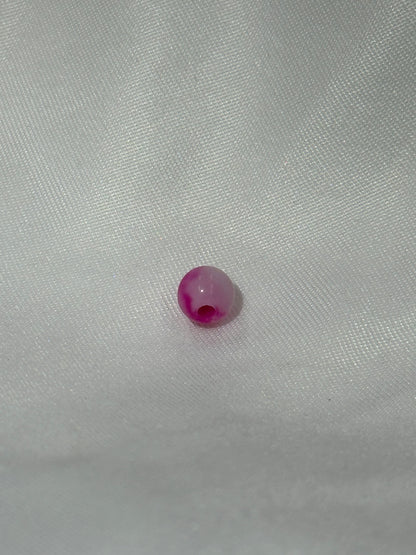 Pink/White Swirl 6mm Beads