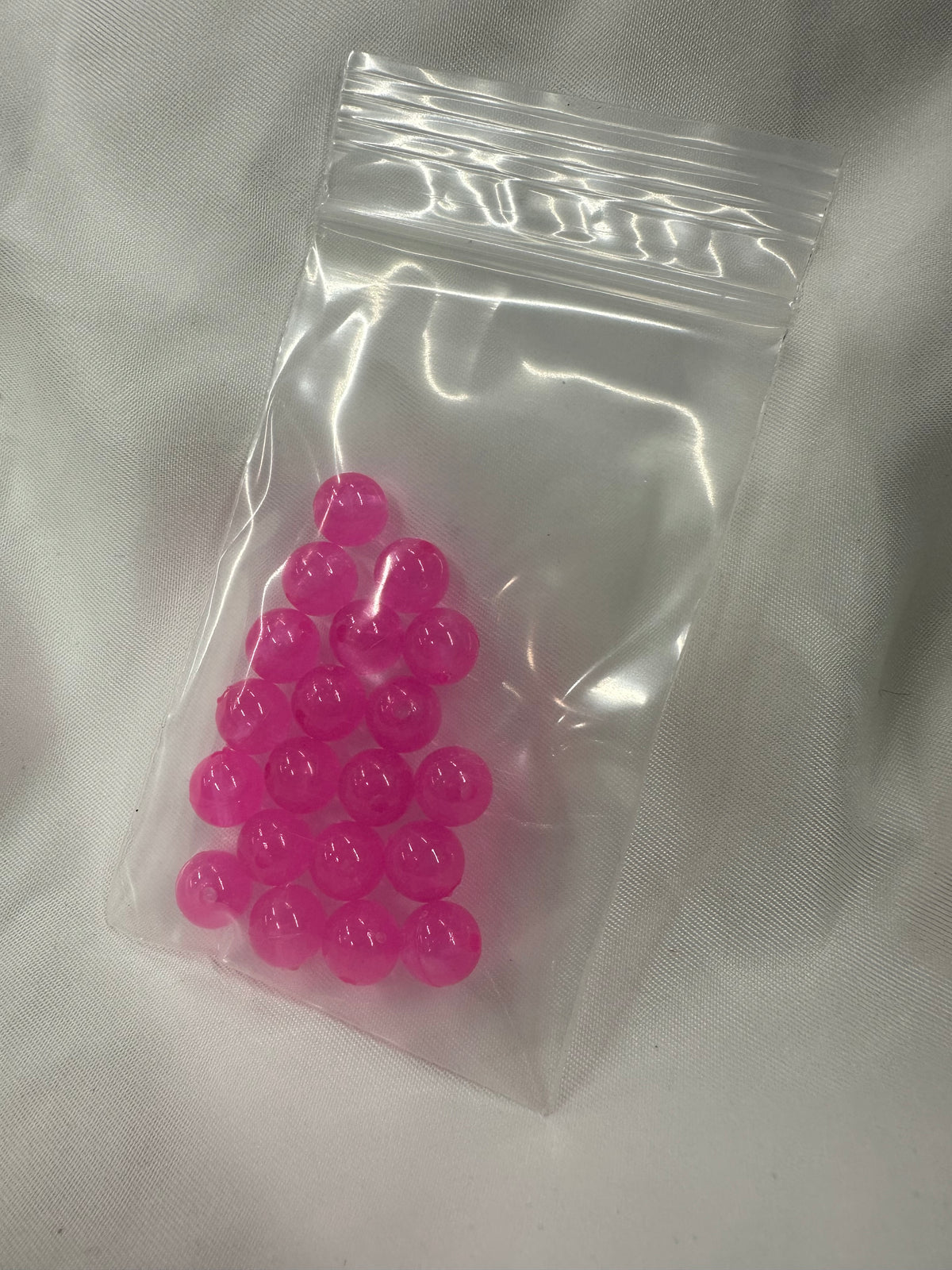 Pink GLOW 8mm Beads