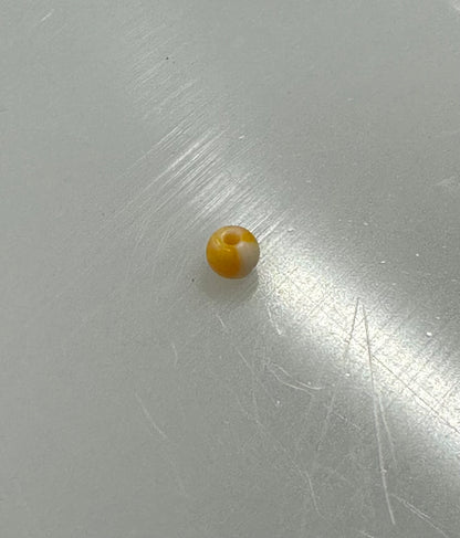 Orange/White Swirl 6mm Beads