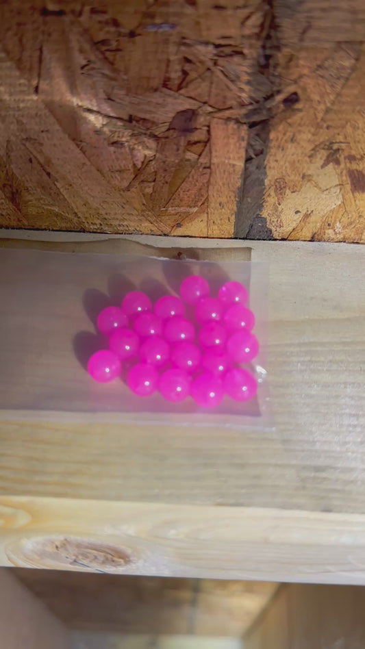 Pink GLOW 8mm Beads