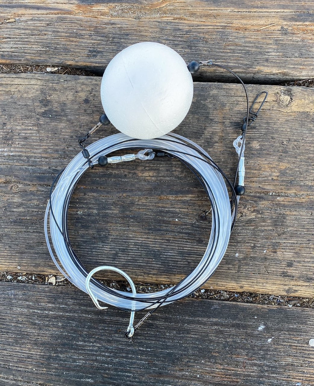"The Basics" - LBSF Shark Fishing Float Rig Kit (Kayak Deployed)  - 40' 600lb Mono and 12' 800lb Cable